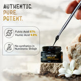 NutroTonic LLC Himalayan Shilajit Resin A+ on a wooden table