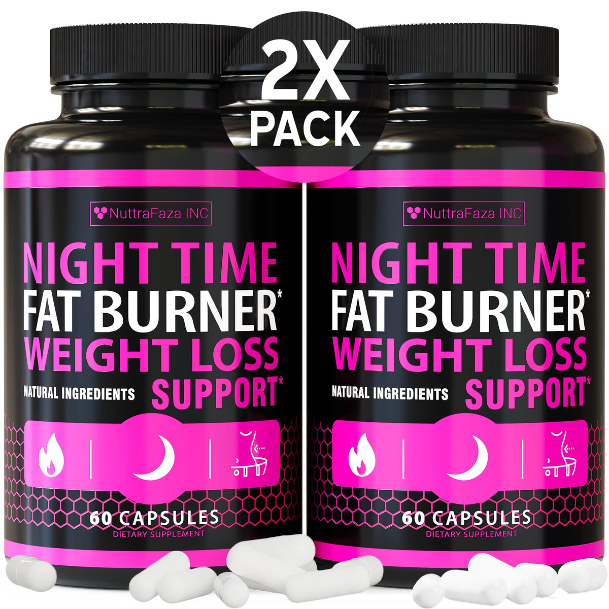 NuttraFaza INC Fat Loss Pills 120 Count front view