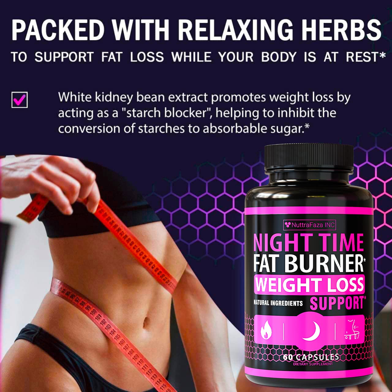 NuttraFaza INC Fat Loss Pills 120 Count side view