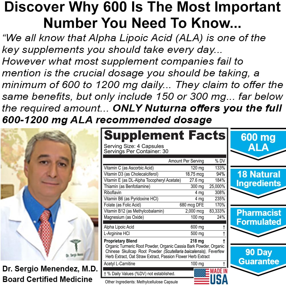Nuturna Alpha Lipoic Acid Supplement 600mg packaging
