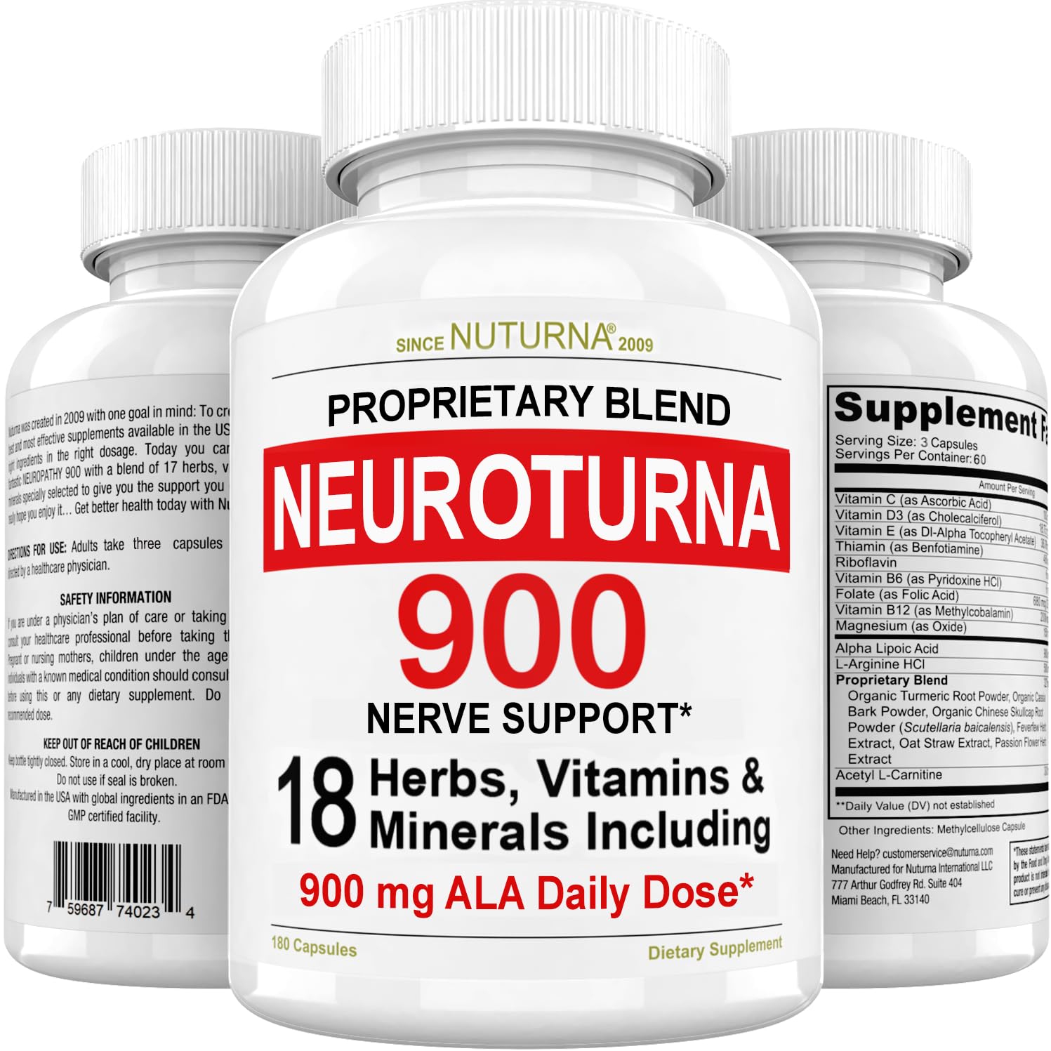Nuturna Alpha Lipoic Acid Supplement bottle front view