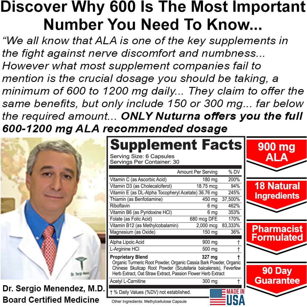 Nuturna Alpha Lipoic Acid Supplement bottle side view