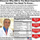 Nuturna Alpha Lipoic Acid Supplement bottle side view