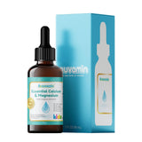Nuvamin Essential Calcium & Magnesium liquid supplement front view with mango-orange flavour