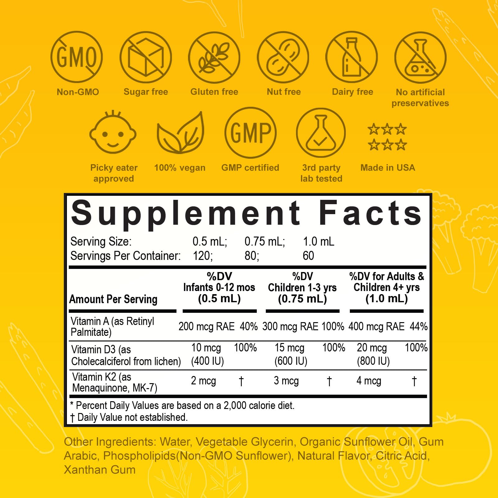 Nuvamin Vitamin A Drops for Kids with other supplements