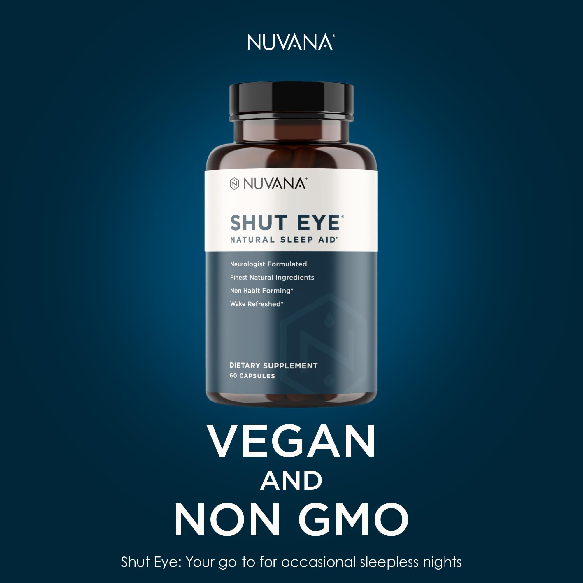 Nuvana Shut Eye Sleep Supplement 60 Capsules packaging