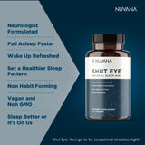 Nuvana Shut Eye Sleep Supplement 60 Capsules with a glass of water