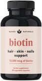 Nuven Naturals Biotin 10000mcg supplement front view