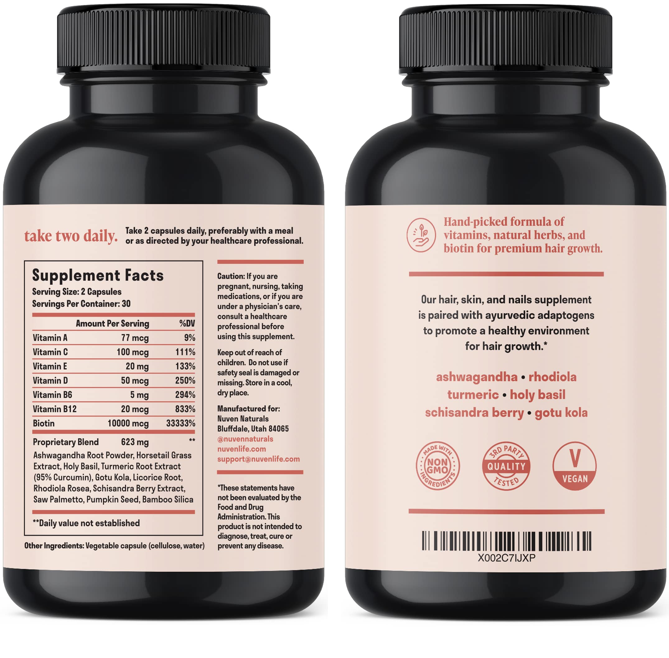 Nuven Naturals Biotin 10000mcg supplement packaging details