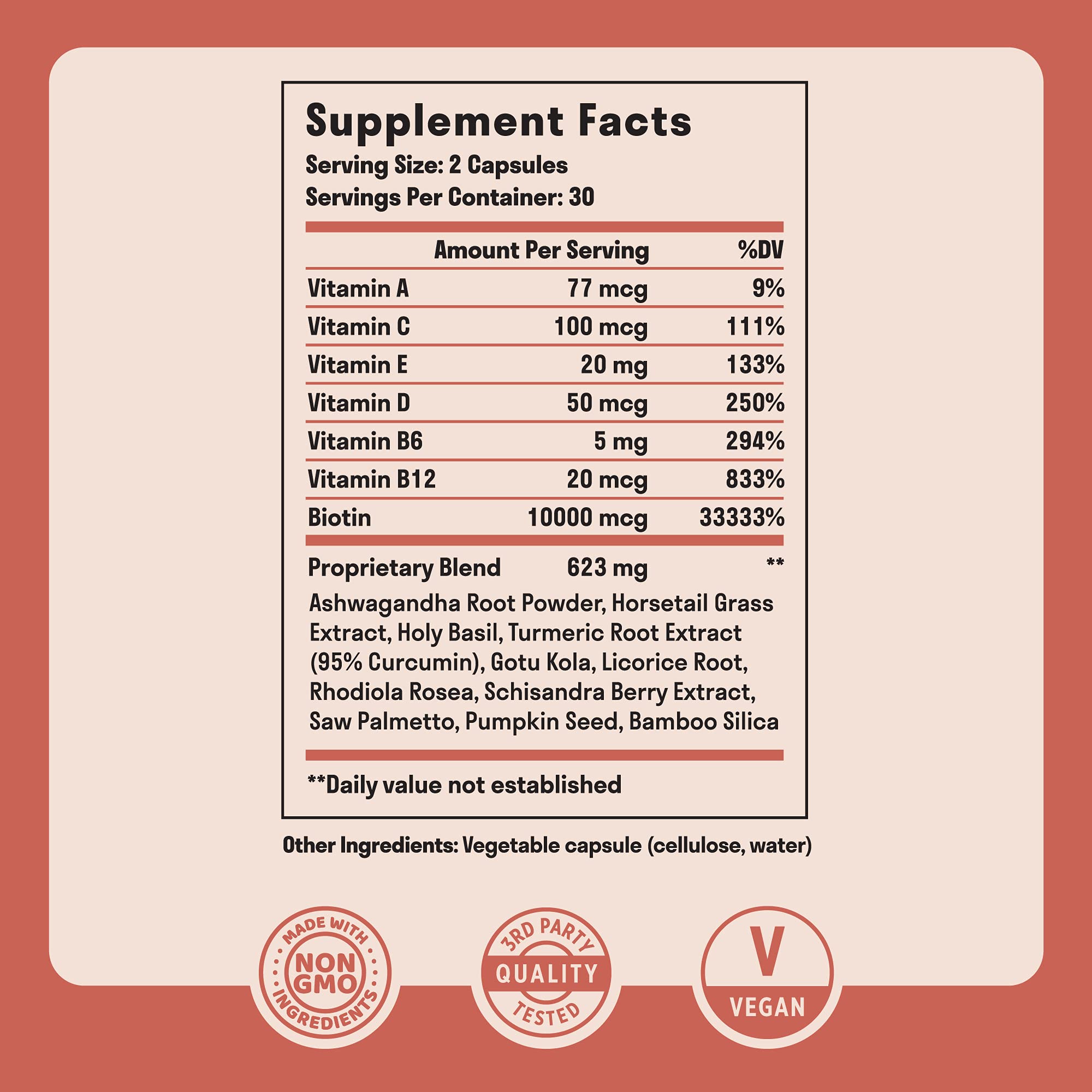 Nuven Naturals Biotin 10000mcg supplement side view