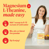 Nuven Naturals Magnesium Glycinate Drink Mix 288g in a glass of water
