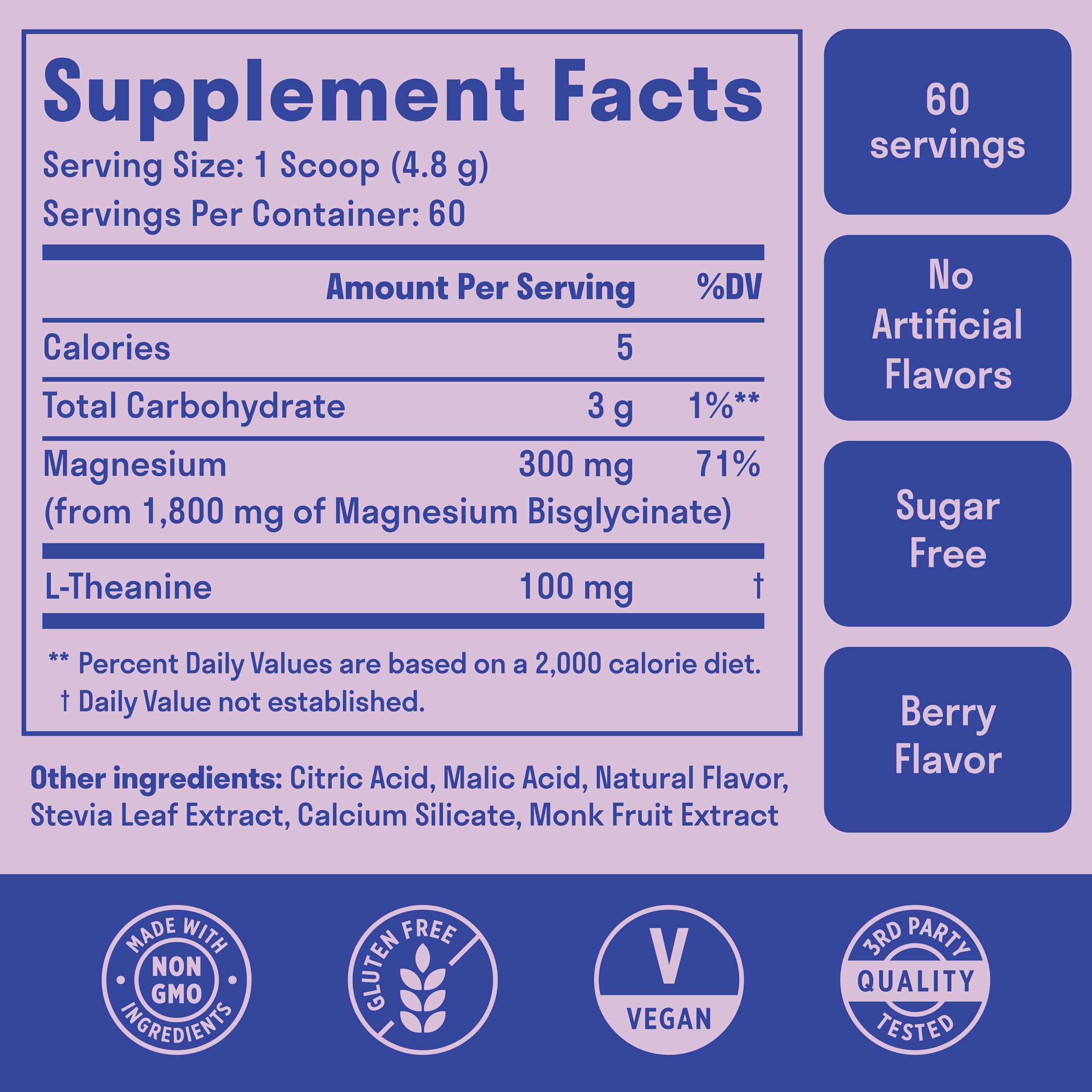 Nuven Naturals Magnesium Glycinate Drink Mix 288g packaging