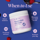 Nuven Naturals Magnesium Glycinate Drink Mix in a glass with berries