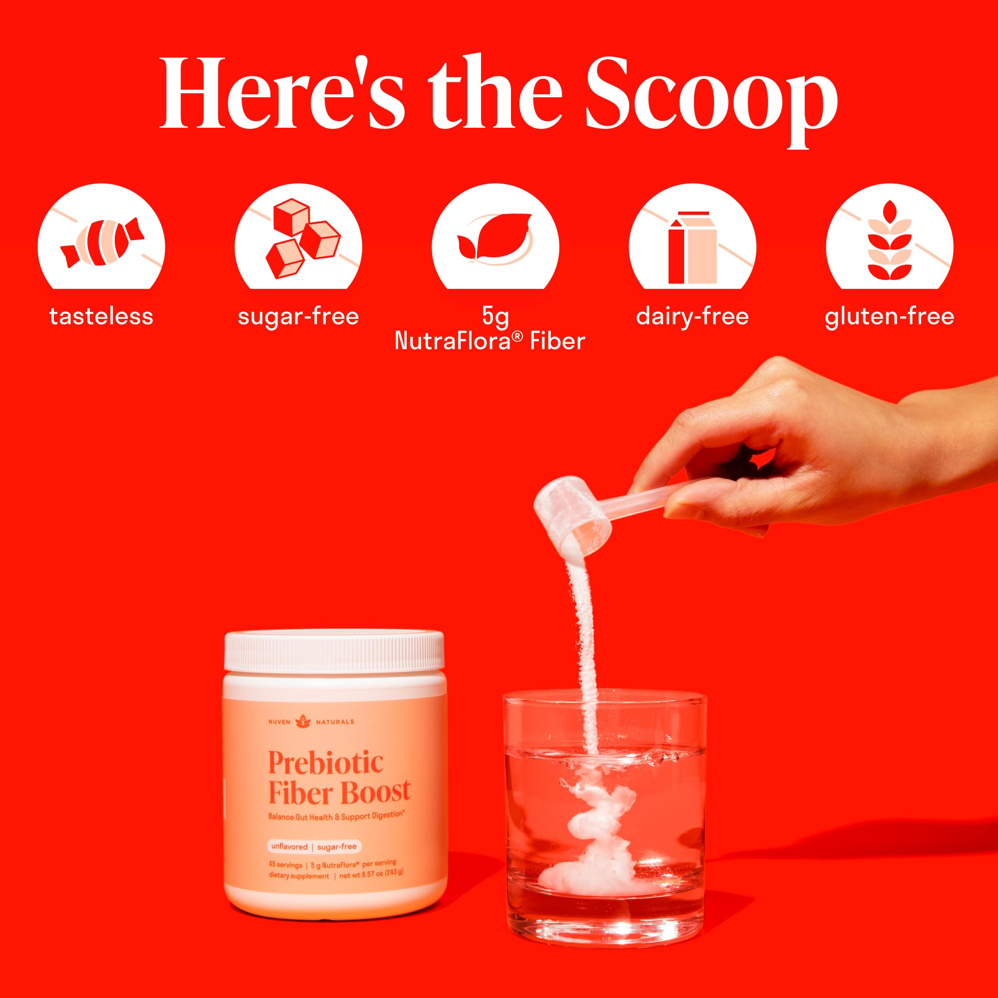 Nuven Naturals Prebiotic Fiber Powder nutritional information