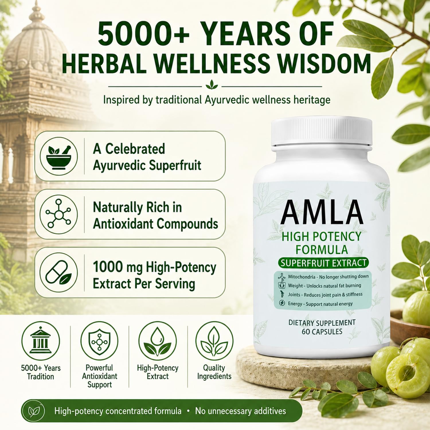 Nuvirox Amla Superfruit Capsules back view with ingredients
