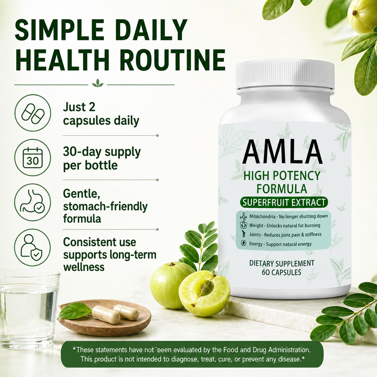 Nuvirox Amla Superfruit Capsules on a wooden table