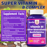 NuvitaGarden Vitamin B1 Benfotiamine 500mg capsules side view