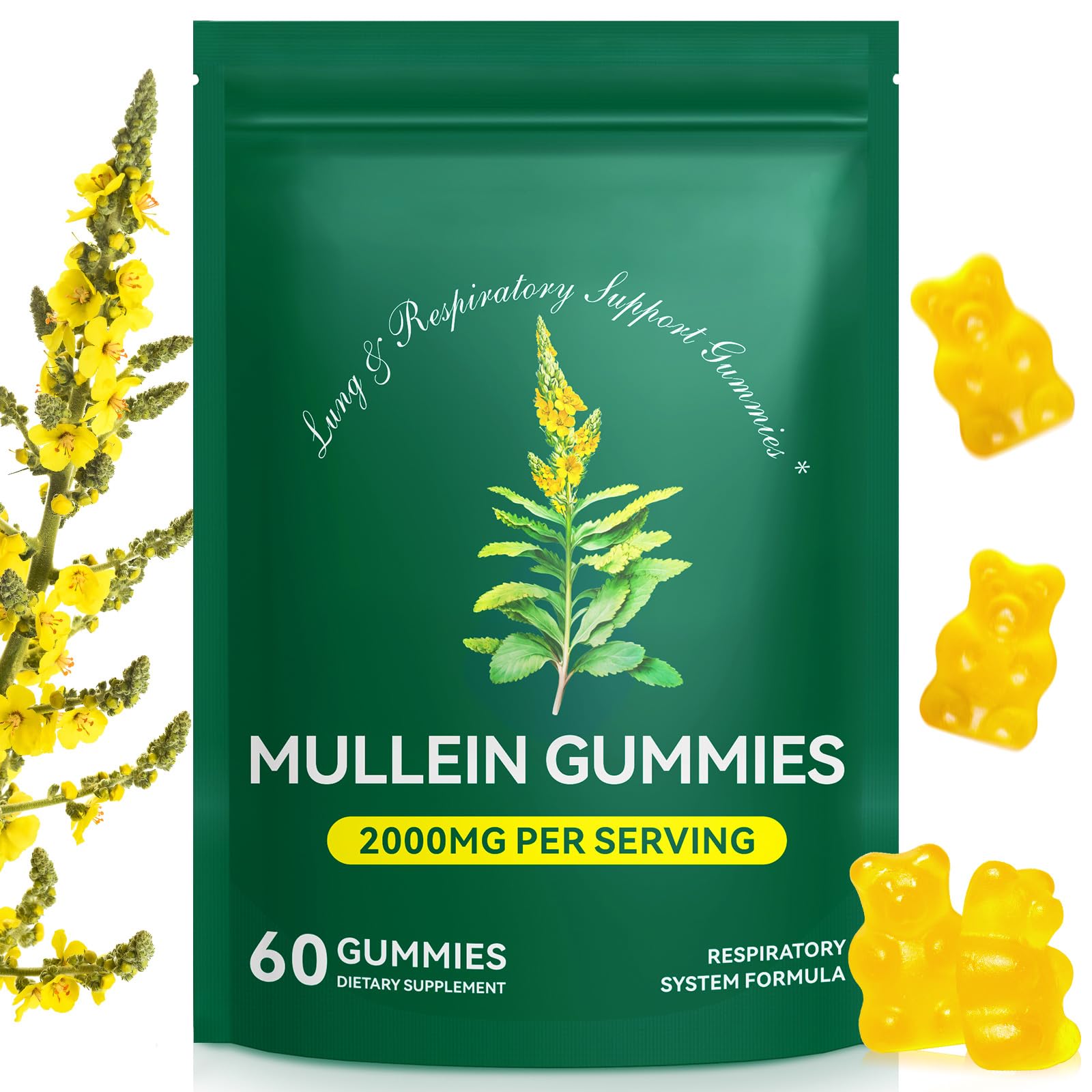 Nyloriaine Mullein Gummies 200g front view with packaging