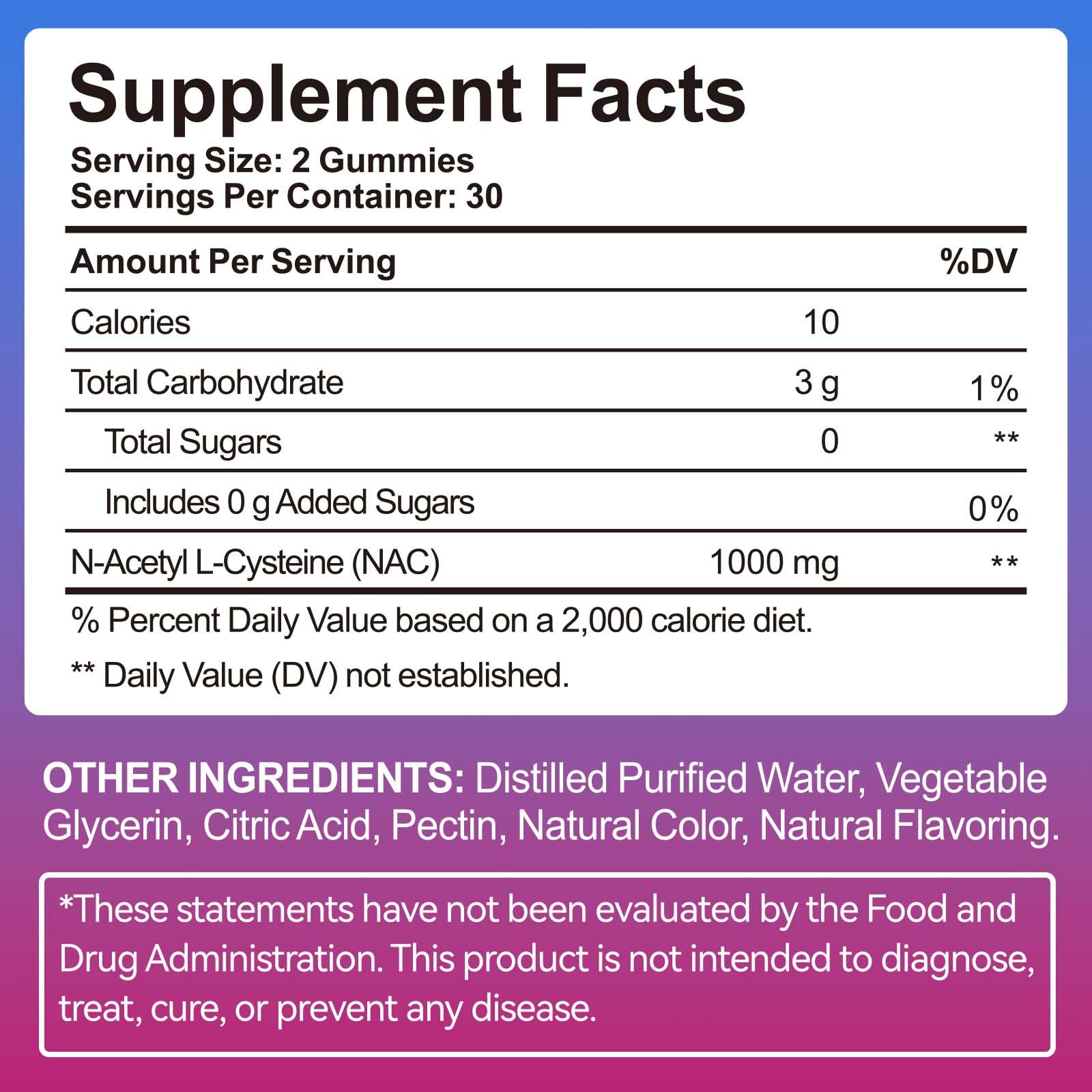 Nyloriaine NAC Gummies 1000mg serving size on a spoon