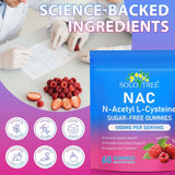 Nyloriaine NAC Gummies 1000mg with a measuring cup