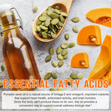 Nyloriaine Pumpkin Seeds Oil Capsules lifestyle scene with healthy foods