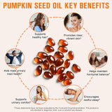 Nyloriaine Pumpkin Seeds Oil Capsules side view showing softgel
