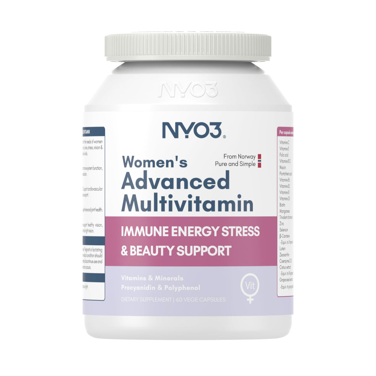 NYO3 Complete Daily Women’s Multivitamin bottle front view