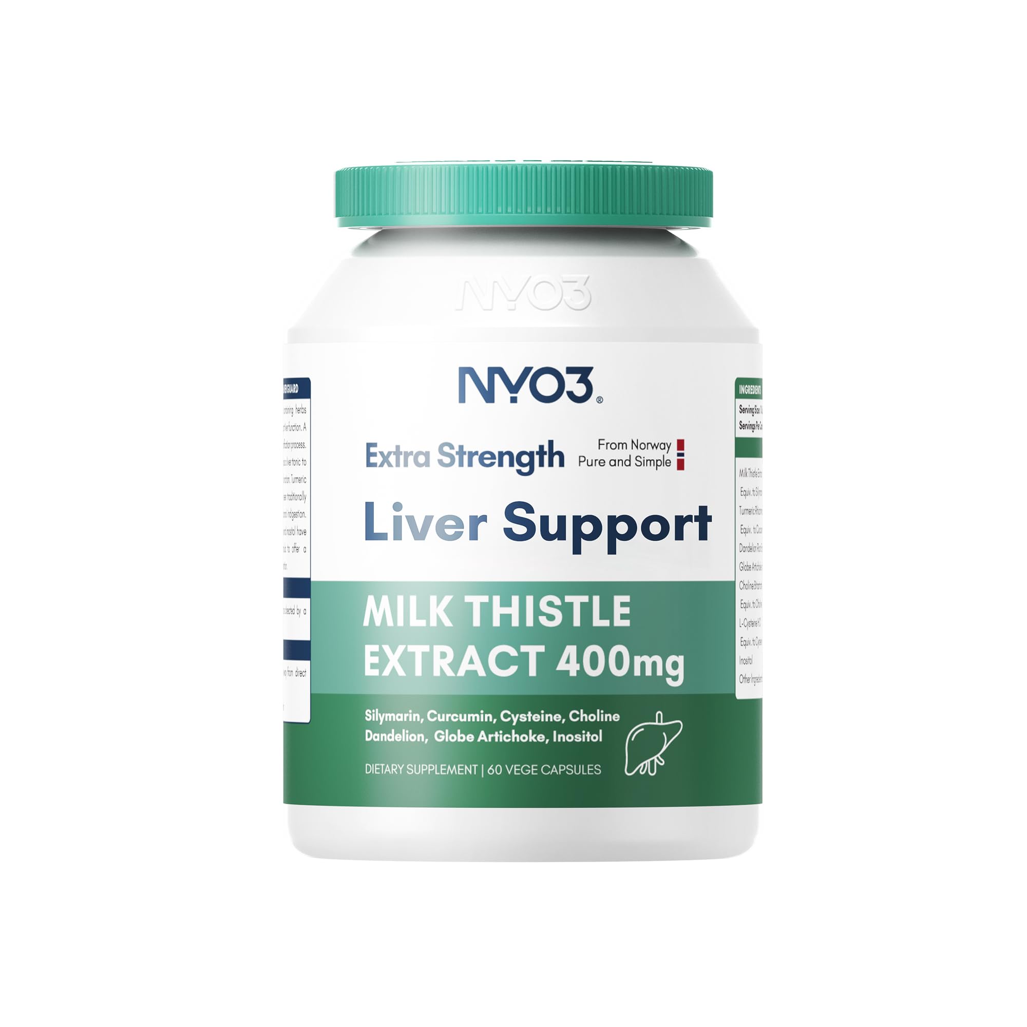 NYO3 Milk Thistle Supplement 400mg front view