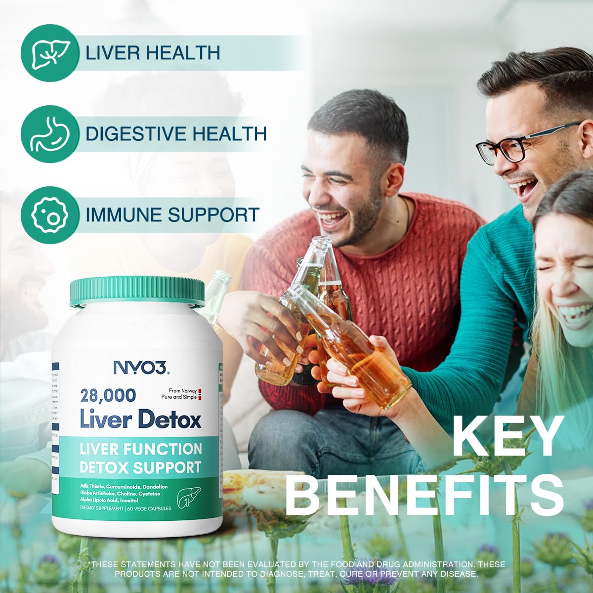NYO3 Milk Thistle Supplement bottle top view