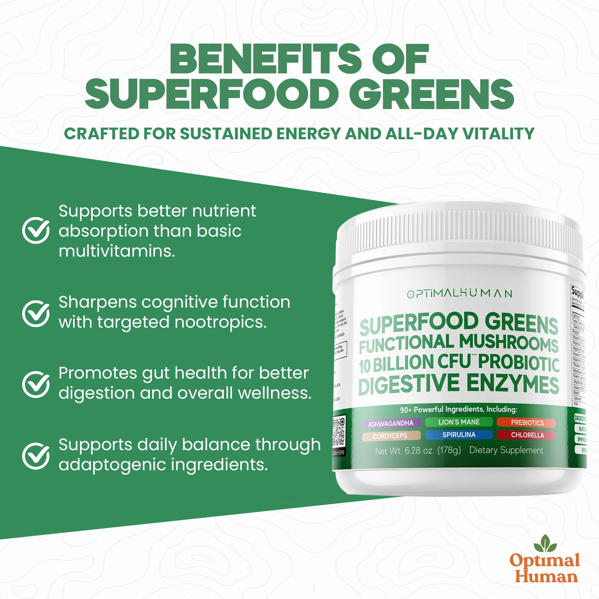 O H Multivitamins 240g ingredients list on packaging