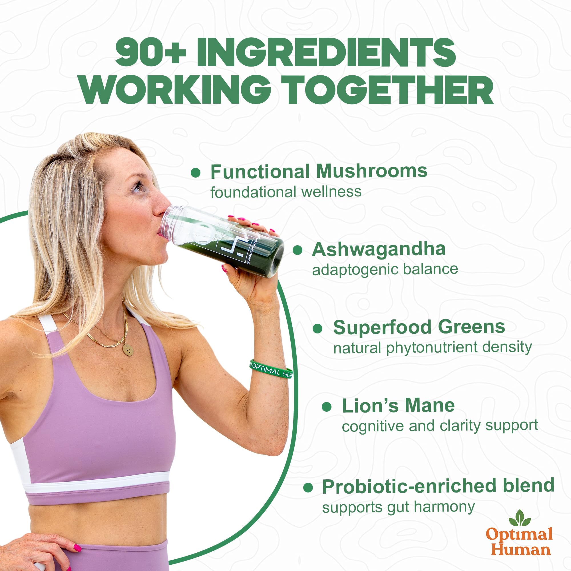 O H Multivitamins 240g lifestyle scene with gym setup