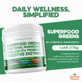 O H Multivitamins 240g powder scoop next to water