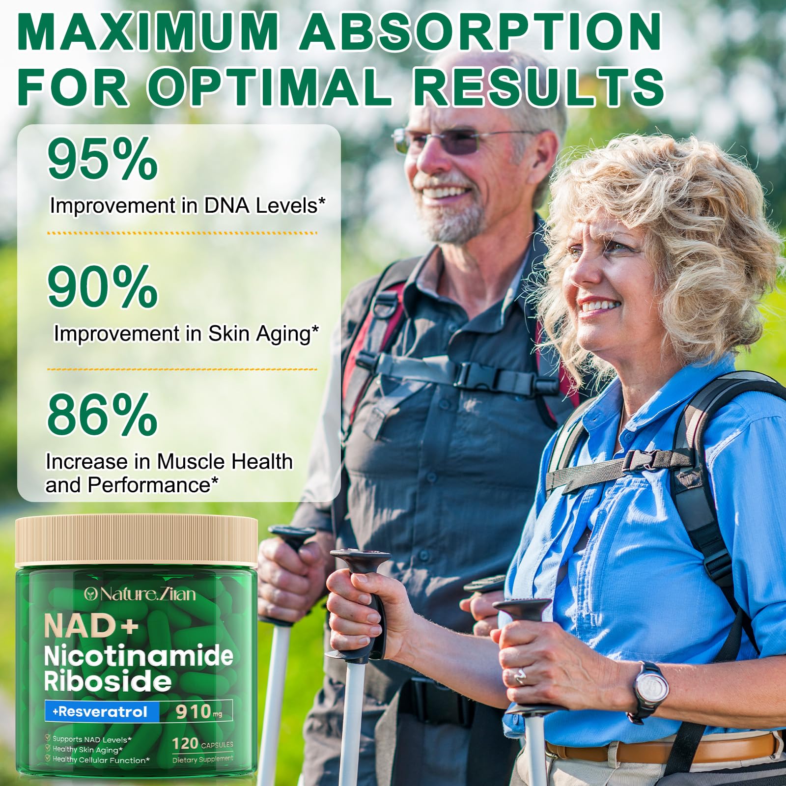 O NATURE. ZIRAN Nicotinamide Riboside + Resveratrol Capsules with measuring spoon