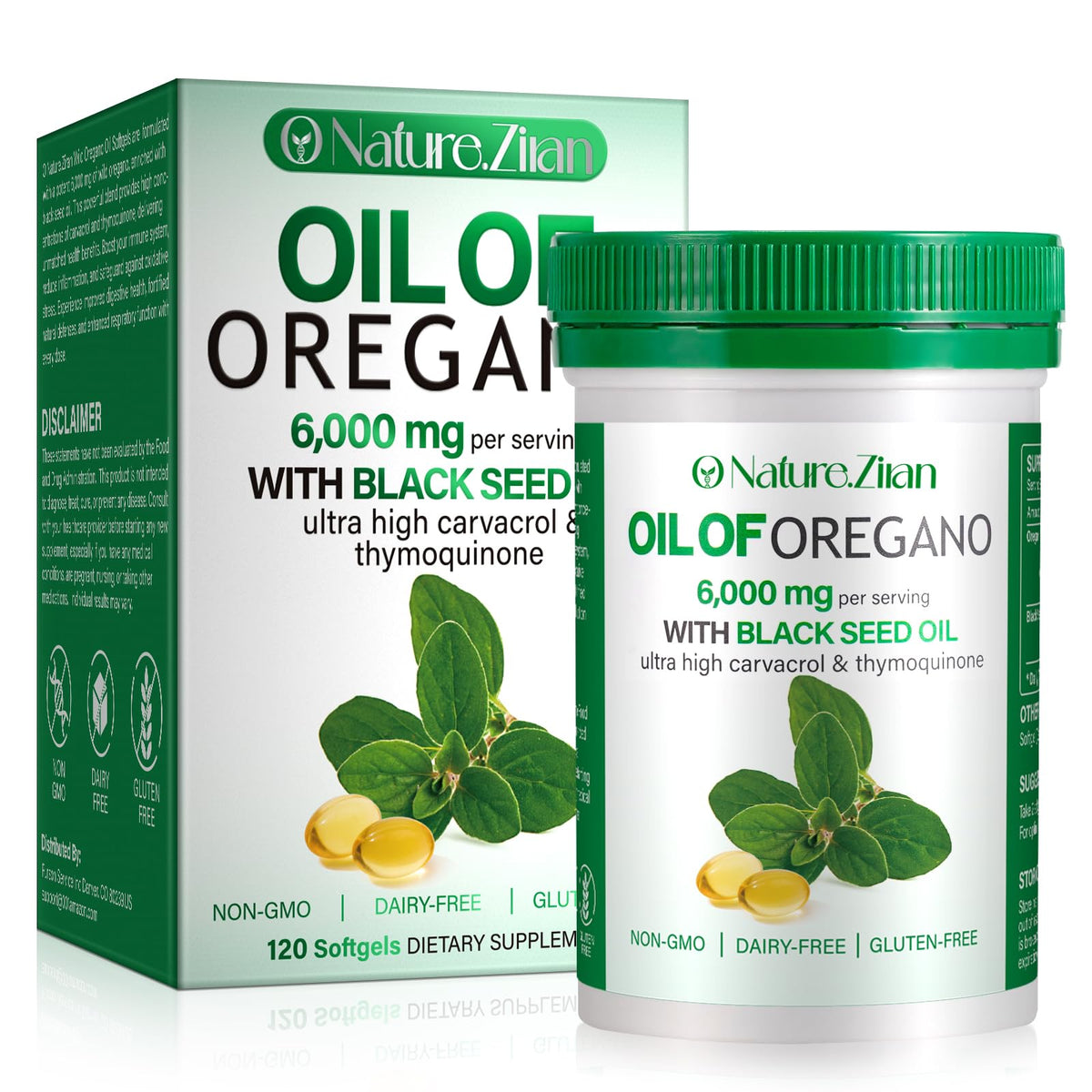 O NATURE. ZIRAN Organic Oil of Oregano 132g front view