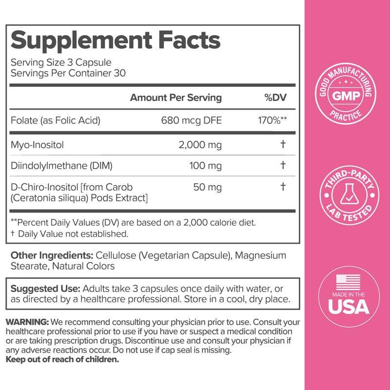 O Positiv FLO Ovarian Support ingredients list on packaging