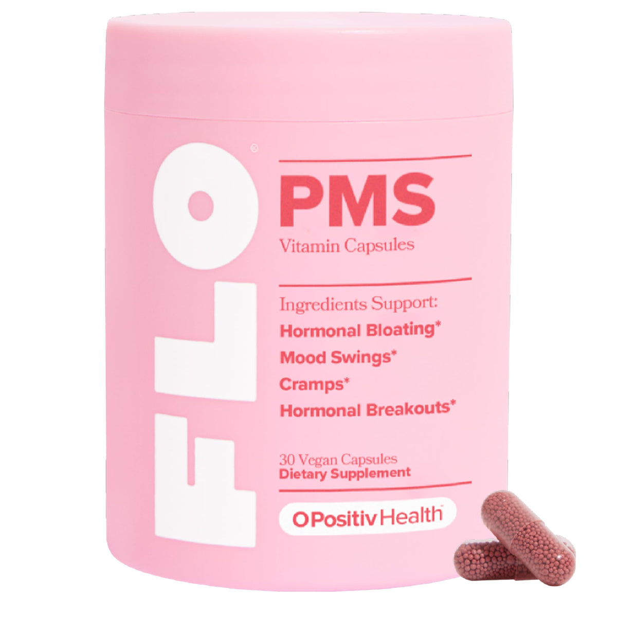 O Positiv FLO PMS Relief capsules front view