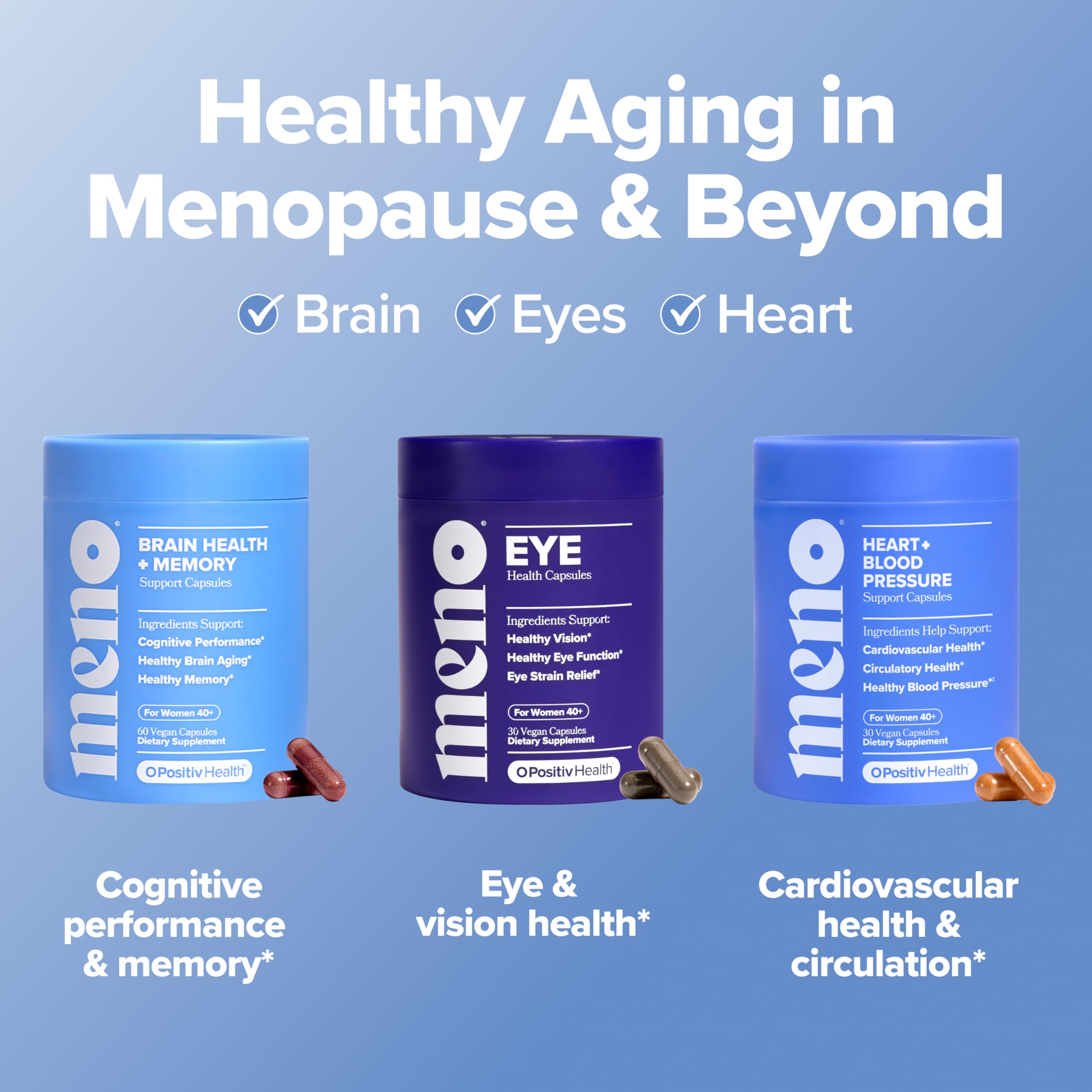 O Positiv MENO Brain Health + Memory Support Capsules ingredients list