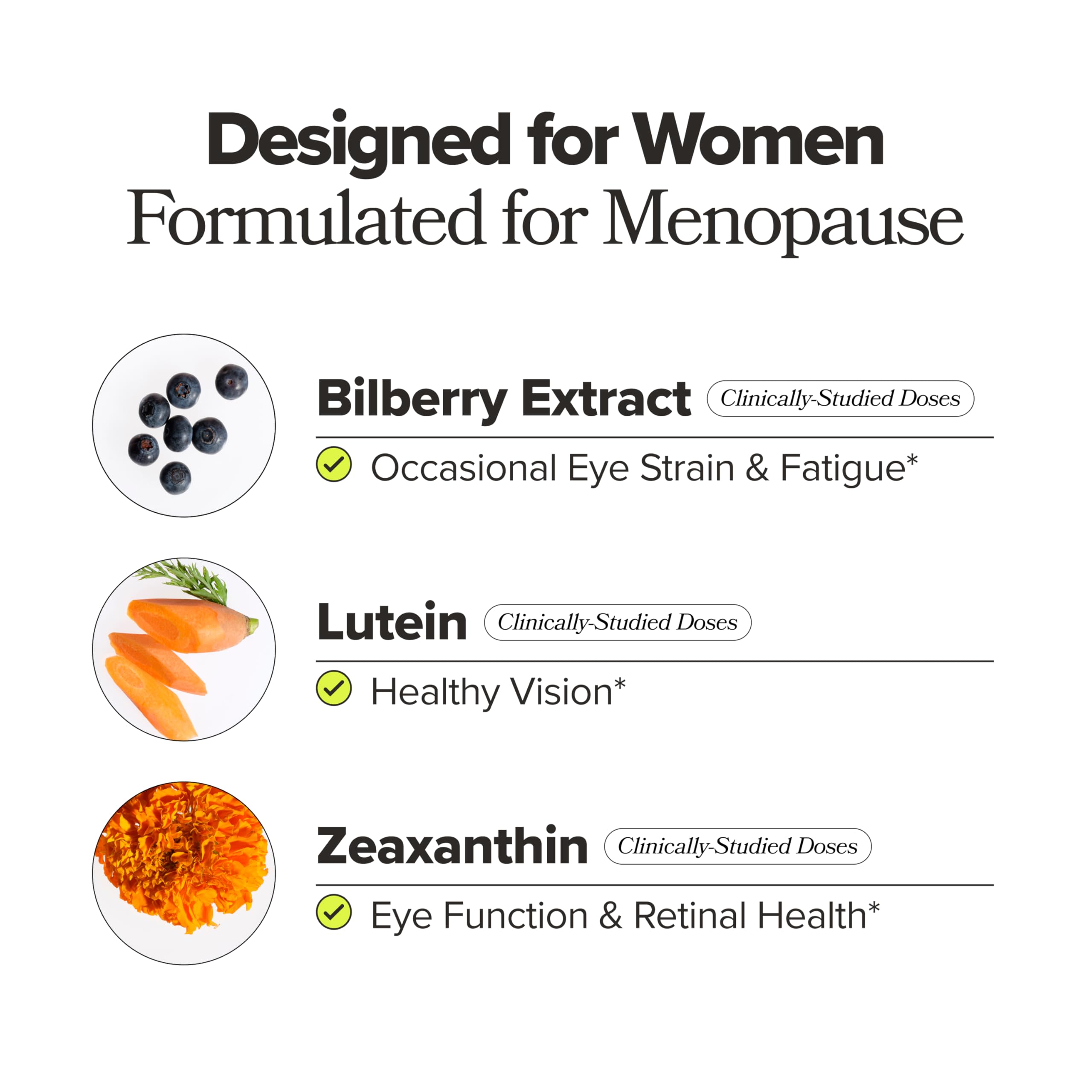 O Positiv MENO Eye Health Capsules ingredients list