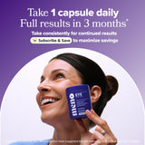 O Positiv MENO Eye Health Capsules on a wooden table