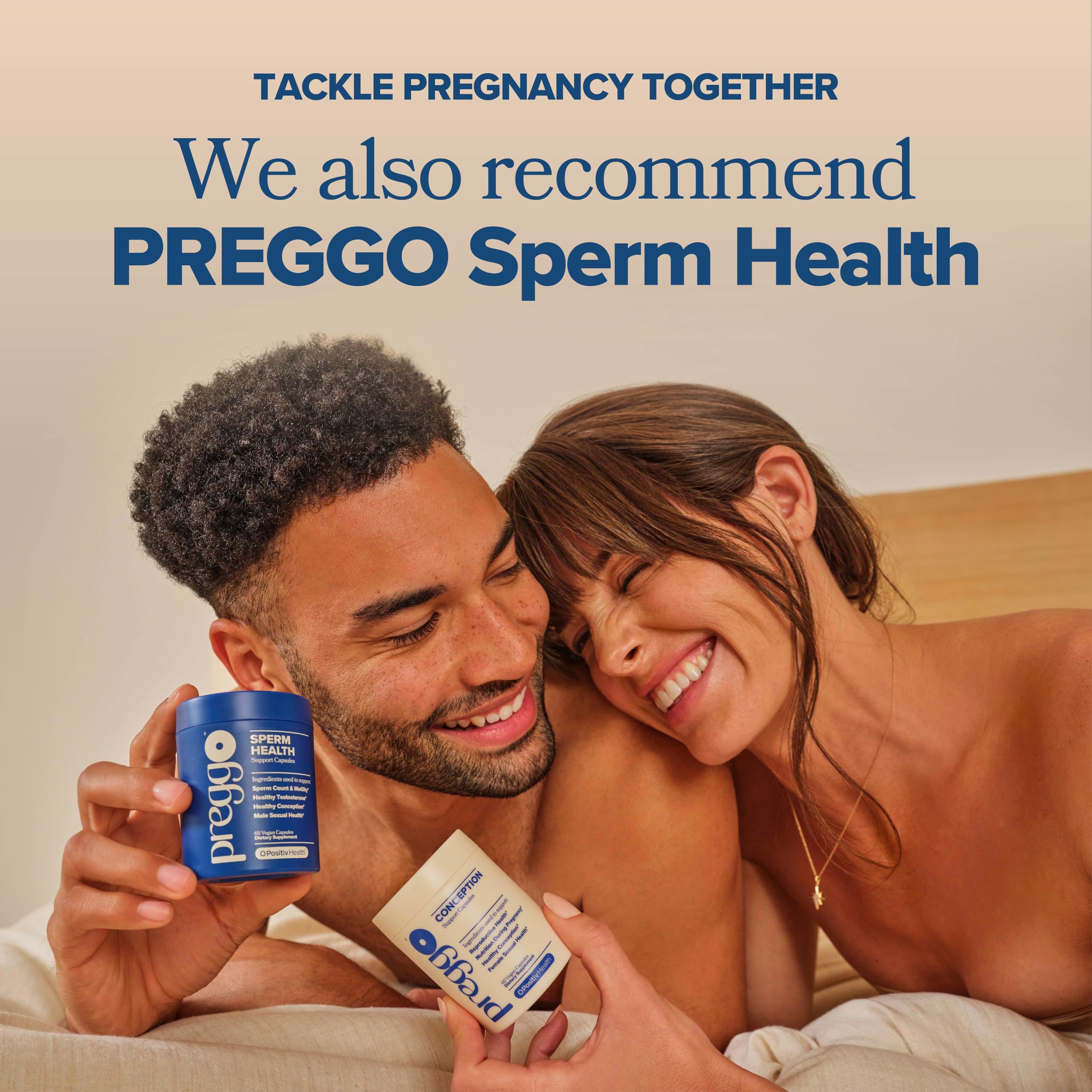 O Positiv PREGGO Conception Support bottle with lifestyle background
