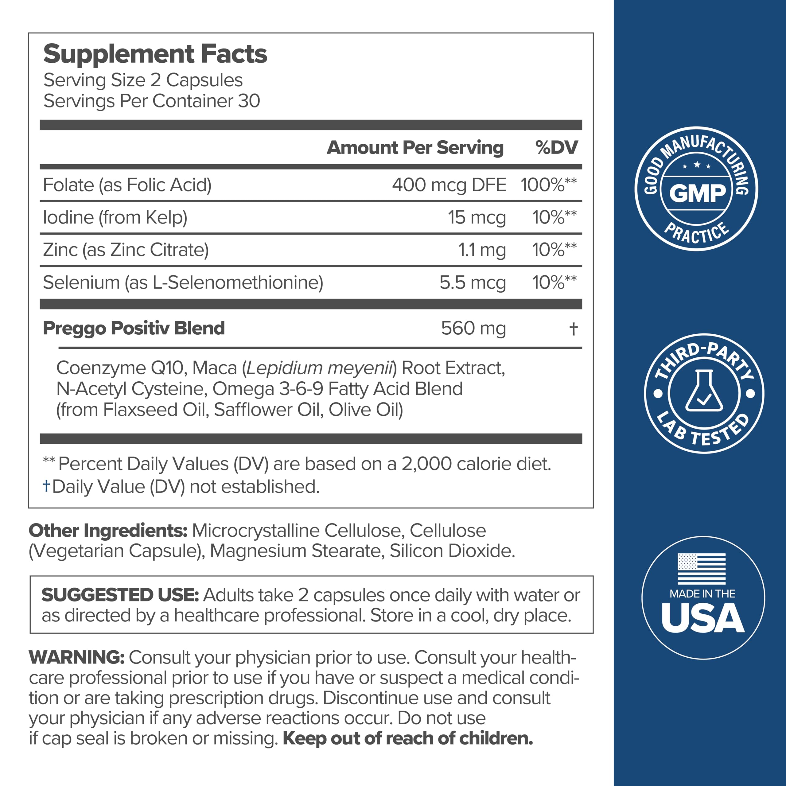 O Positiv PREGGO Conception Support packaging details