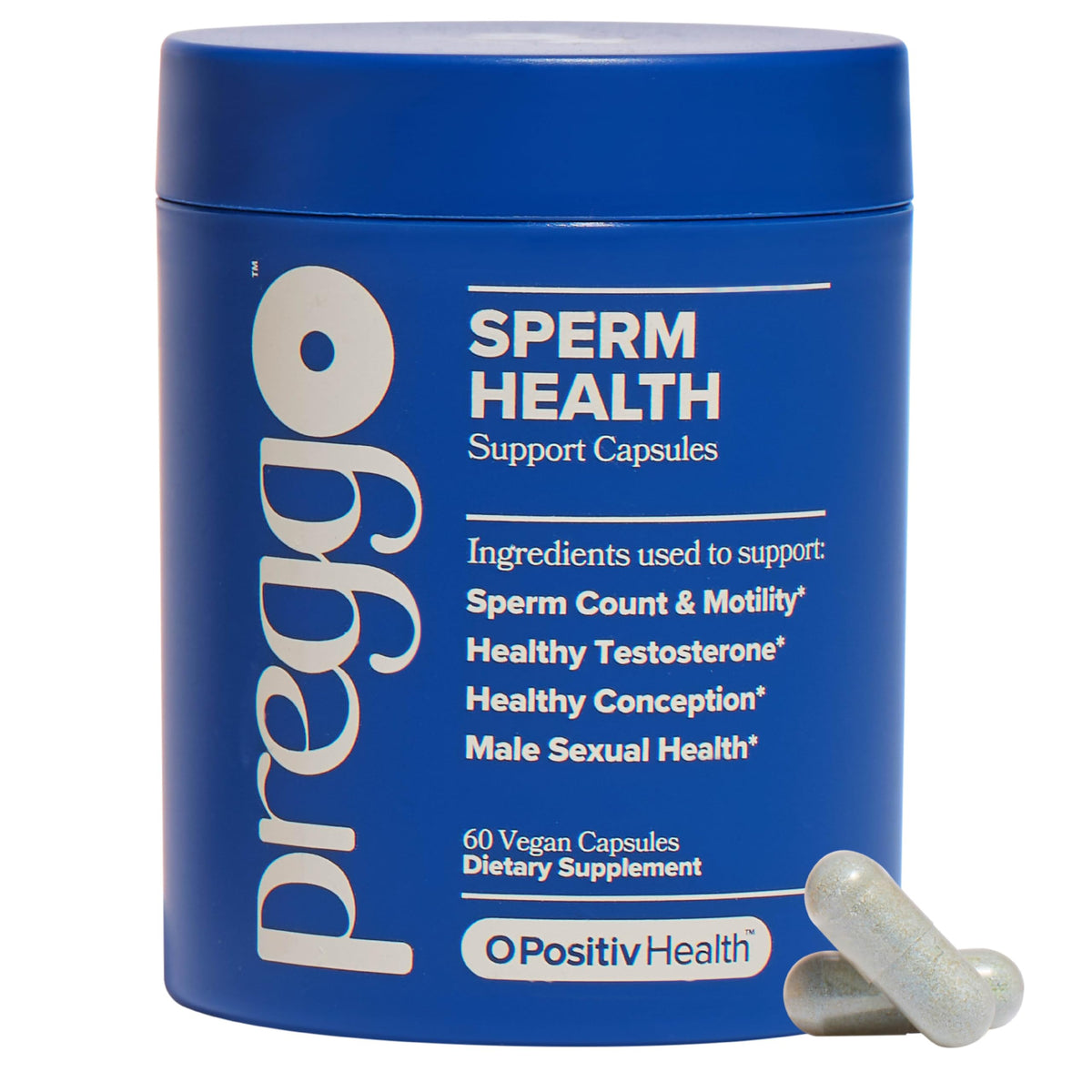 O Positiv PREGGO Sperm Health Capsules 60 Count front view