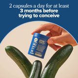 O Positiv PREGGO Sperm Health Capsules with two capsules on a table