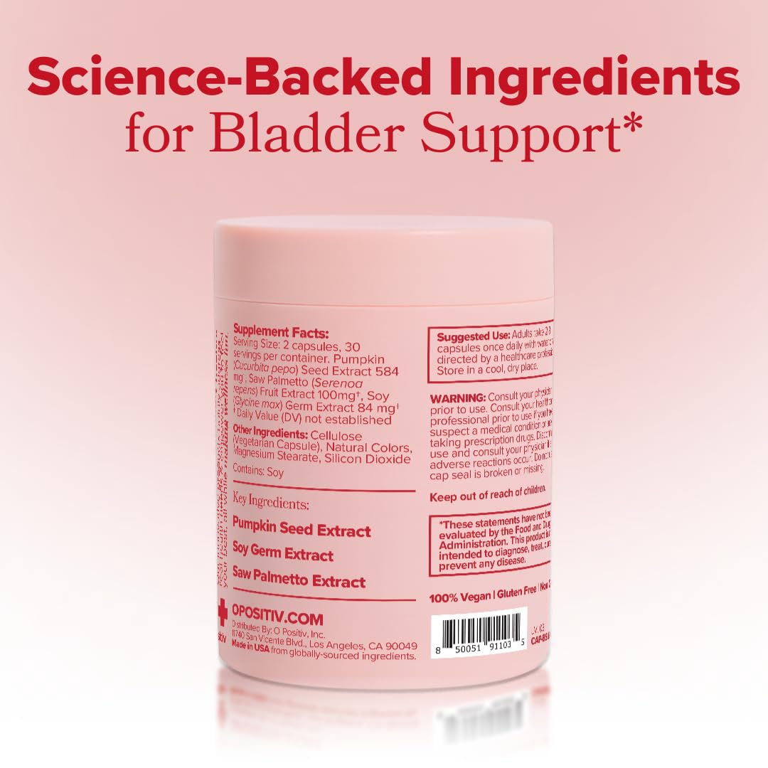 O Positiv URO Bladder Support capsules in a hand