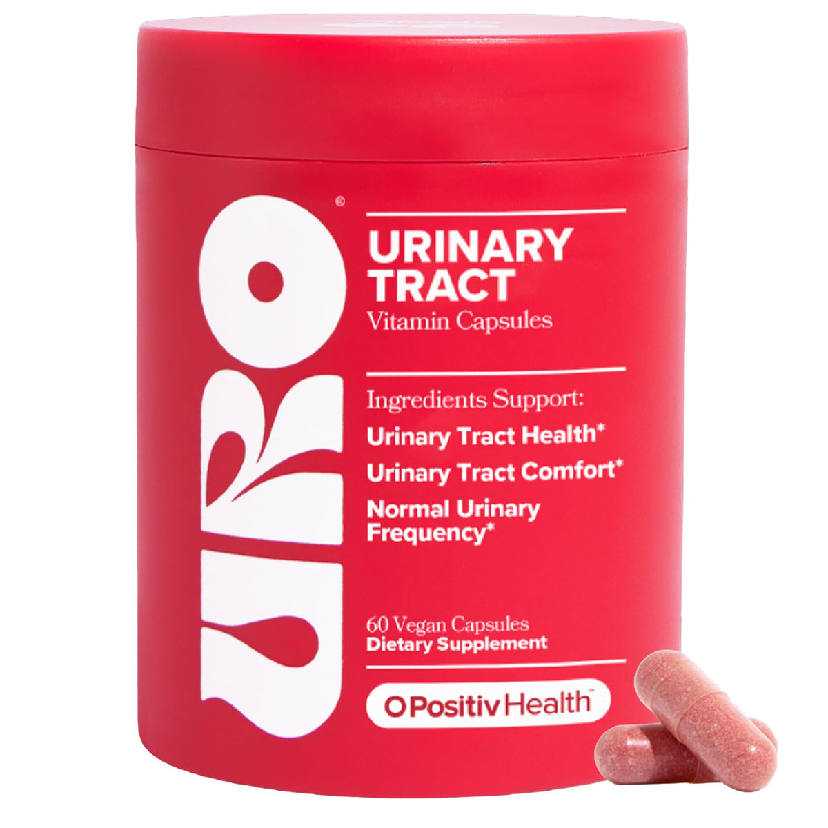 O Positiv URO Urinary Tract Supplement 60 Capsules front view