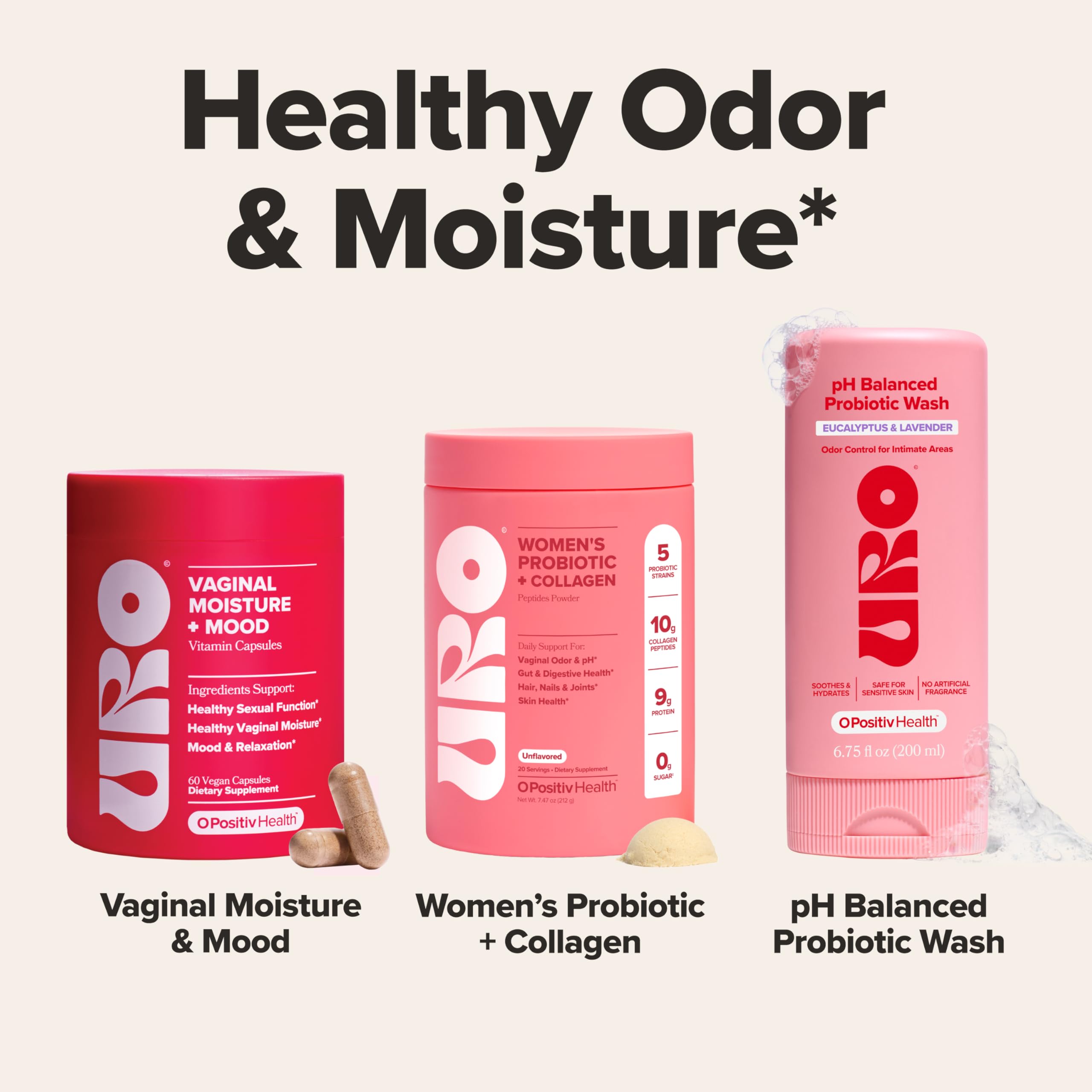 O Positiv URO Women’s Probiotic + Collagen Powder close-up