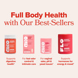 O Positiv Women’s Prebiotic Fiber Gummies displayed with other health supplements