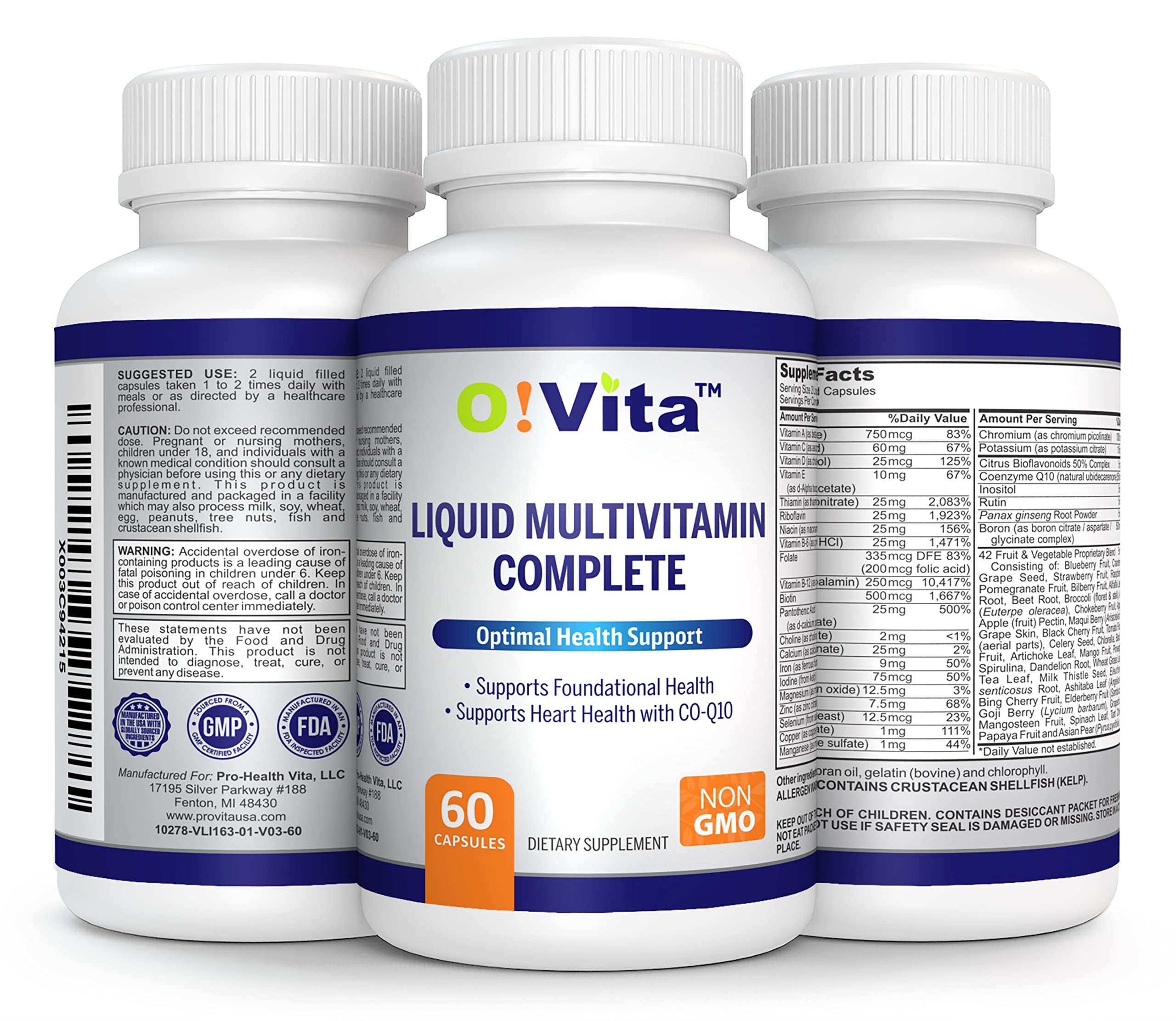 O!VITA blended vitamin & mineral supplement with fruits and vegetables
