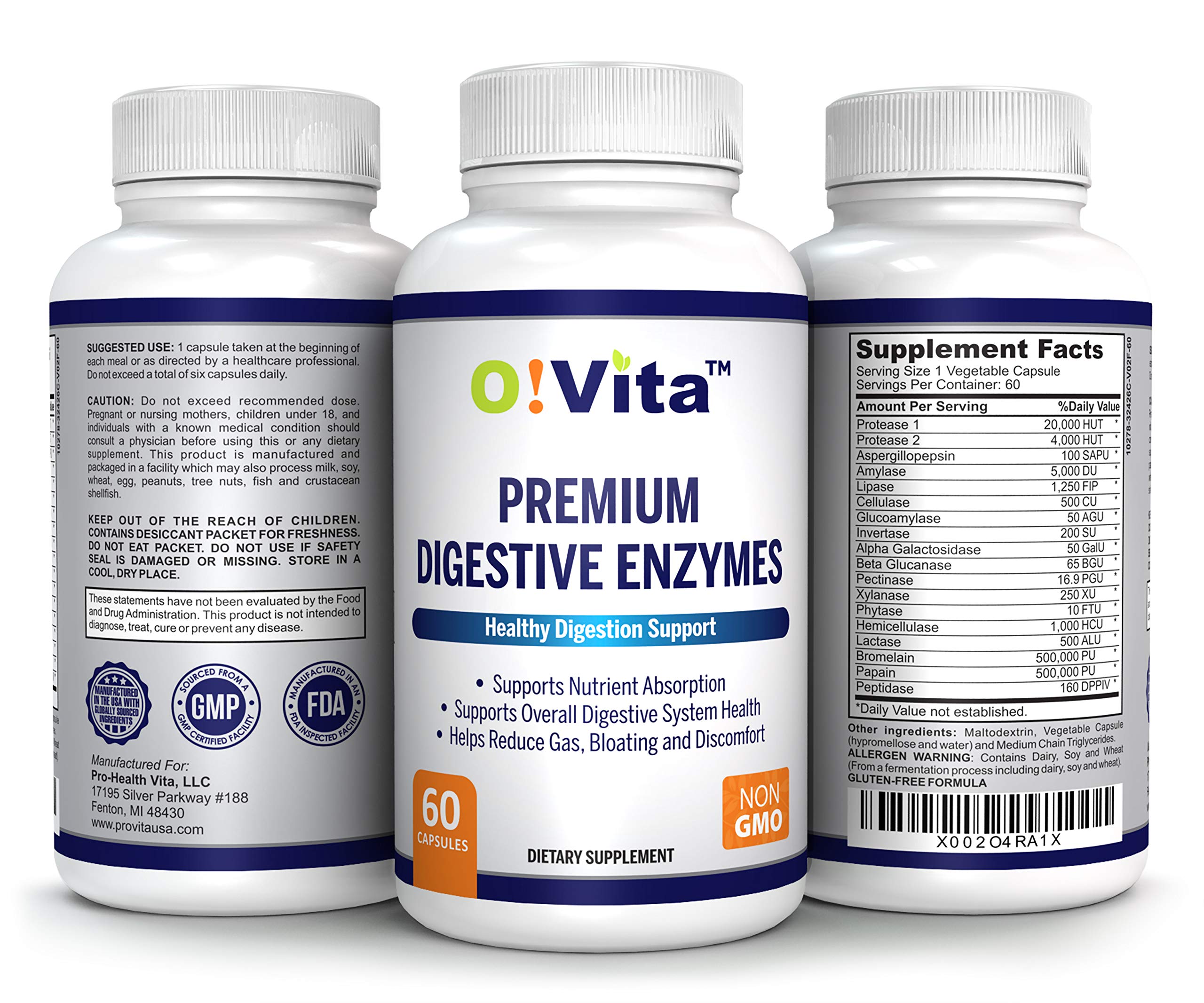 O!VITA Multi-Enzyme Supplement close-up of capsules