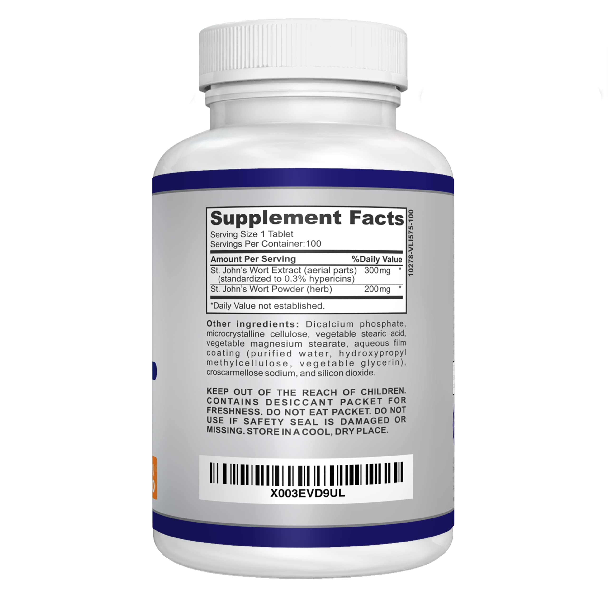 O!VITA St. John's Wort Vegan Tablets back view